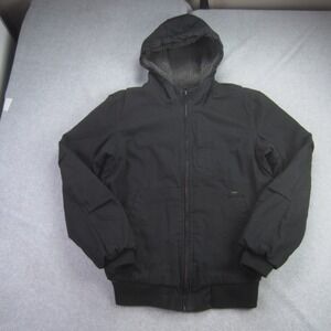 Lee‎ Premium Select Jacket Mens Small Black Sherpa Lined Hooded Bomber Workwear